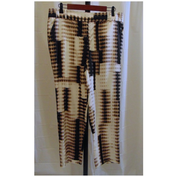 Halston Heritage Fading Dots silk pants Sz 10 - Picture 2 of 5